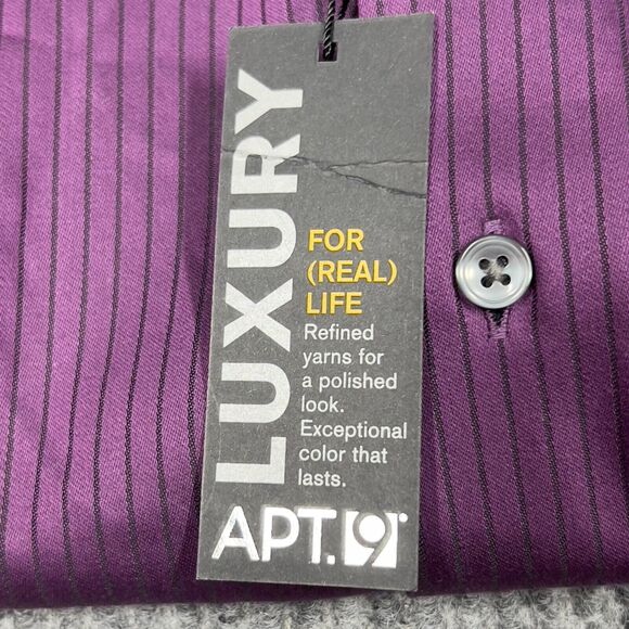 VTG APT 9 Luxury Shirt Mens XL Purple Black Striped Modern Fit Button Down NWT - Picture 6 of 16